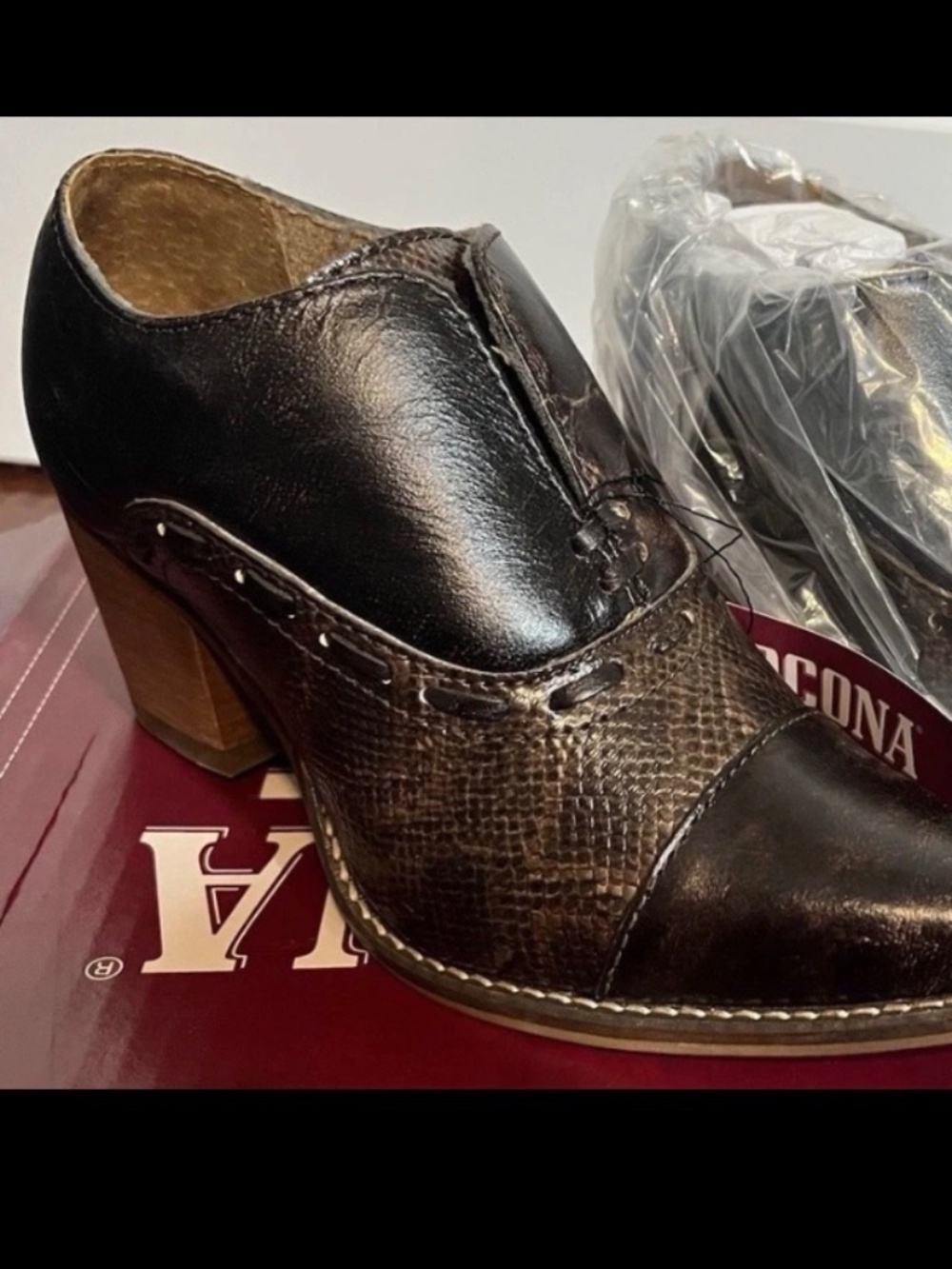 Nocona Boots 5" Women's S Snip Toe SHERRY MOCHA SYNTHETIC Size 6